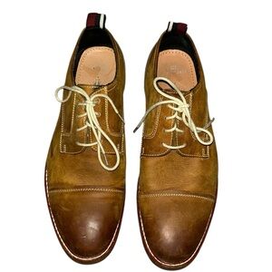 Ben Sherman Men's Birk Cap Toe Brown Leather Oxford Size 9